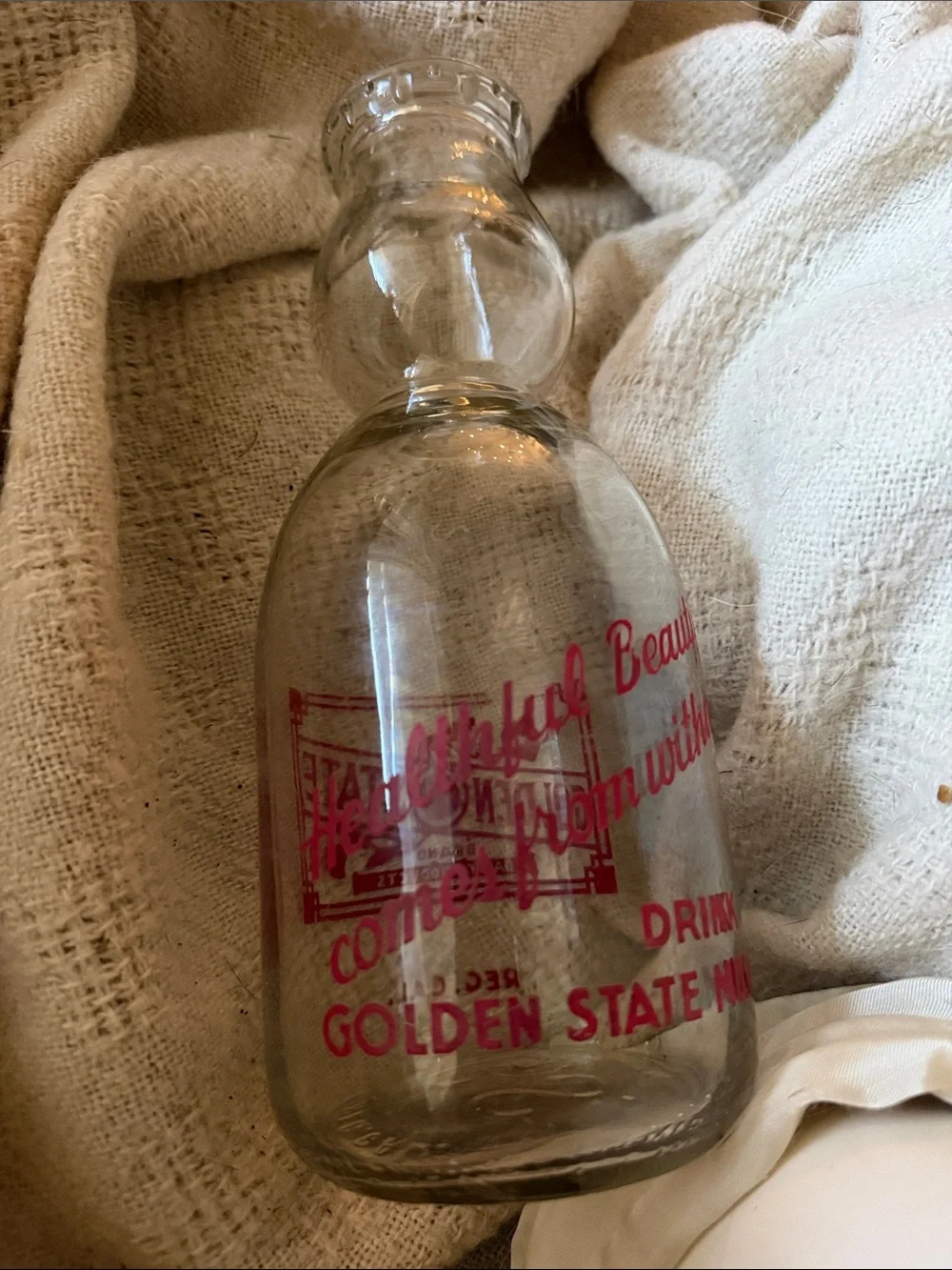 Vintage Clear Glass Milk Bottle